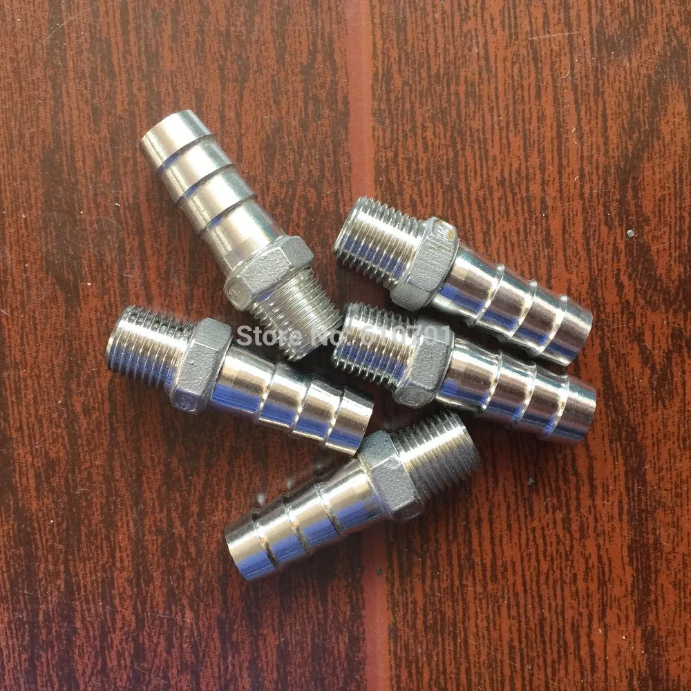5pcs 1/4"x 12mm Stainless steel 304 Male BSP thread Pipe fitting barb Hose Tail Connector
5pcs 1/4"x 12mm Stainless steel 304 Male BSP thread Pipe fitting barb Hose Tail Connector