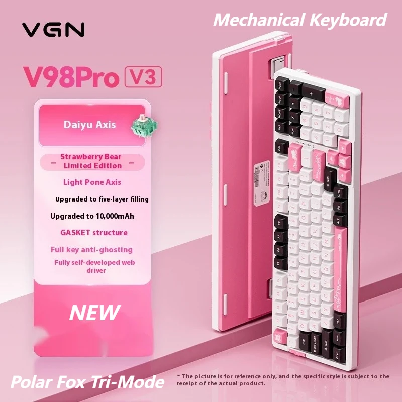 VGN V98pro V3 Polar Fox Tri-Mode Hot-Swappable Bluetooth GASKET Wireless Custom Ergonomic Gaming Mechanical Keyboard Office
VGN V98pro V3 Polar Fox Tri-Mode Hot-Swappable Bluetooth GASKET Wireless Custom Ergonomic Gaming Mechanical Keyboard Office