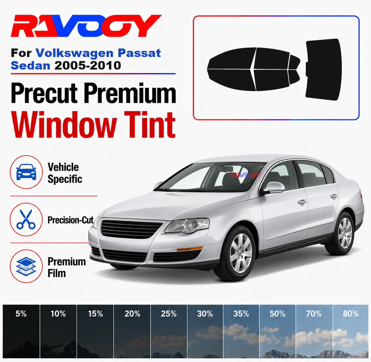 Premium Precut Window Tint Kit Front Rear Windows For Volkswagen Passat Sedan 2005-2010 Complete Set Car Solar Nano Ceramic Film
Premium Precut Window Tint Kit Front Rear Windows For Volkswagen Passat Sedan 2005-2010 Complete Set Car Solar Nano Ceramic Film