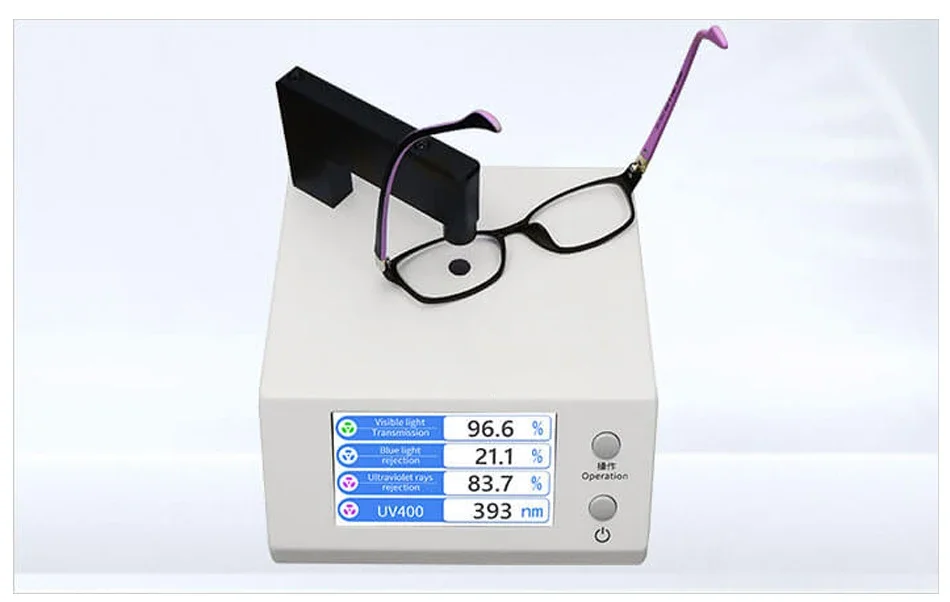 New Vision 999D Spectrum Lens Transmission Meter for Anti-blue Eyeglasses with UV400 VLT Blue & Violet Light Transmission
New Vision 999D Spectrum Lens Transmission Meter for Anti-blue Eyeglasses with UV400 VLT Blue & Violet Light Transmission