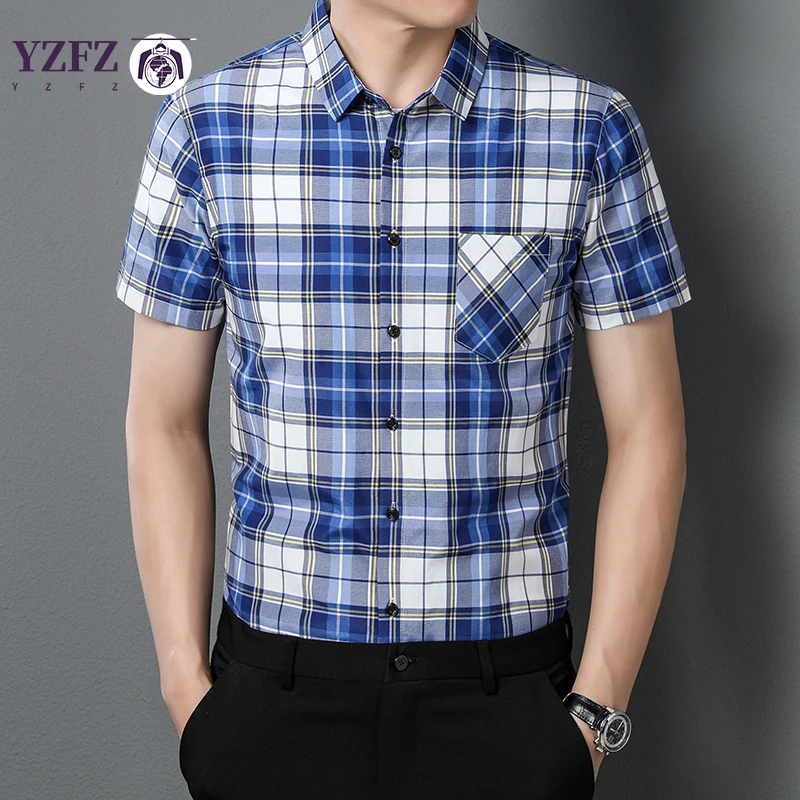 New Men's Casual Plaid Short Sleeved Lapel Shirt for Summer Fashion Comfort No Ironing Wrinkle Resistant Top
New Men's Casual Plaid Short Sleeved Lapel Shirt for Summer Fashion Comfort No Ironing Wrinkle Resistant Top