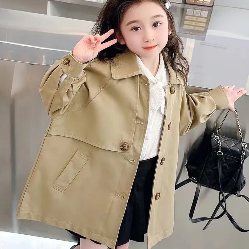 Girls Trench Button Trench Coat 2024 New Style Girl Baby Autumn Clothes Korean Style Children Baby Girls Brown Cardigan
Girls Trench Button Trench Coat 2024 New Style Girl Baby Autumn Clothes Korean Style Children Baby Girls Brown Cardigan