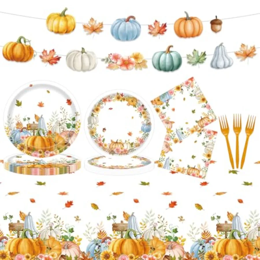 Fall Thanksgiving Paper Plates and Napkins Party Supplies Watercolor Pumpkin Maple Thanksgiving Disposable Tableware Banner Tab
Fall Thanksgiving Paper Plates and Napkins Party Supplies Watercolor Pumpkin Maple Thanksgiving Disposable Tableware Banner Tab