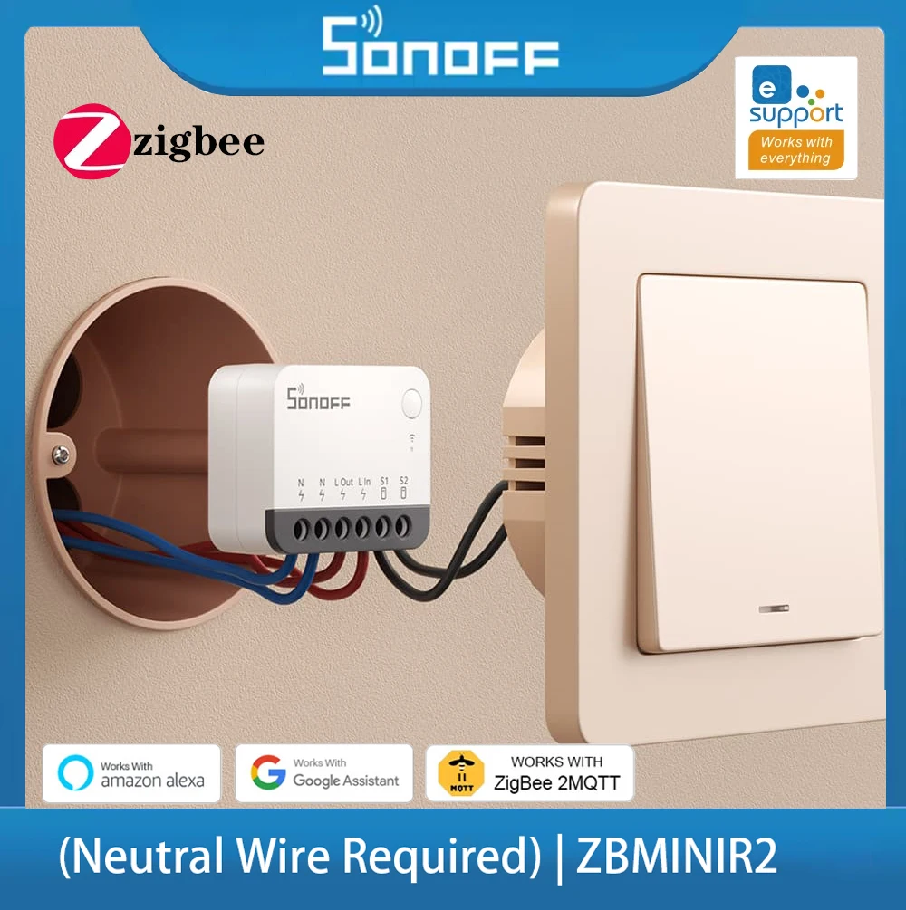 SONOFF ZBMINIR2 Extreme Zigbee Smart Switch Detach Relay External 2-way Control Switch Remote Control Via EWeLink Alexa 2MQTT
SONOFF ZBMINIR2 Extreme Zigbee Smart Switch Detach Relay External 2-way Control Switch Remote Control Via EWeLink Alexa 2MQTT