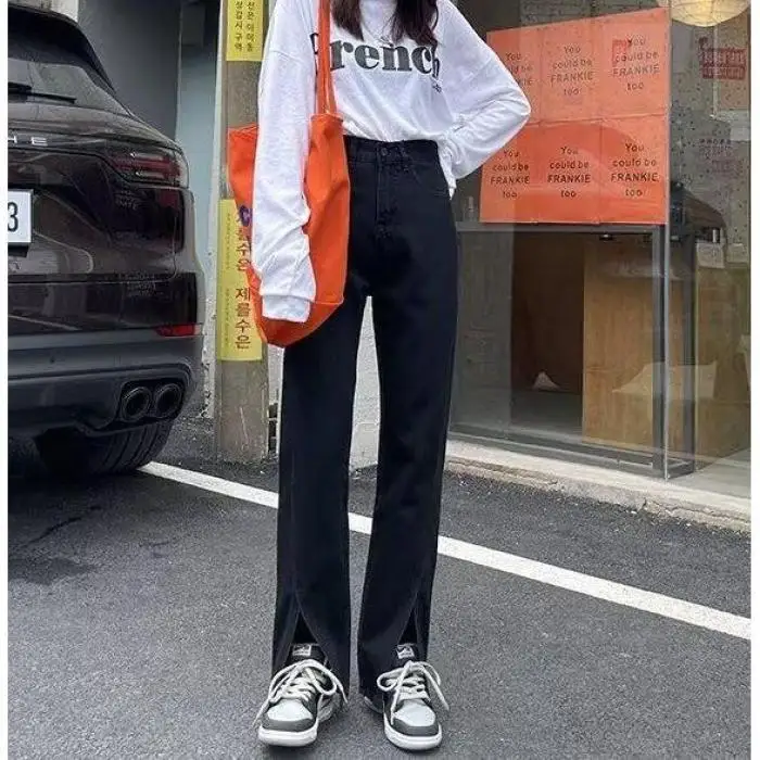 Женские джинсы больших размеров с высокой талией, широкими штанинами, разрезами, микро-клеш, длиной в пол, повседневные, прямого кроя
Женские джинсы больших размеров с высокой талией, широкими штанинами, разрезами, микро-клеш, длиной в пол, повседневные, прямого кроя