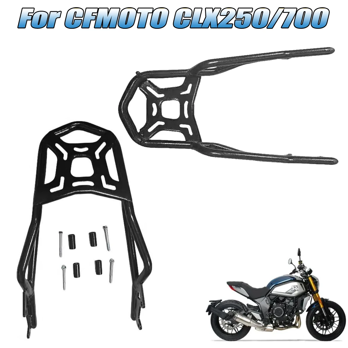 Motorcycle luggage rack tail carbon steel laser cutting rear shelf Fit For CFMOTO CL-X700 CL-X250 CLX700 CLX250
Motorcycle luggage rack tail carbon steel laser cutting rear shelf Fit For CFMOTO CL-X700 CL-X250 CLX700 CLX250