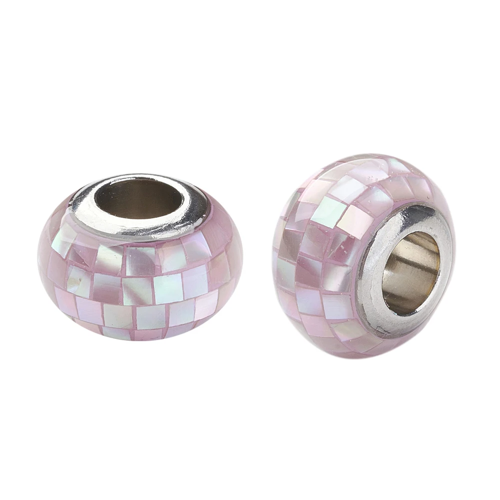 1pc 304 Stainless Steel Resin European Beads Rondelle Large Hole Beads with Shell for Charms Bracelet DIY Jewelry Making
1pc 304 Stainless Steel Resin European Beads Rondelle Large Hole Beads with Shell for Charms Bracelet DIY Jewelry Making