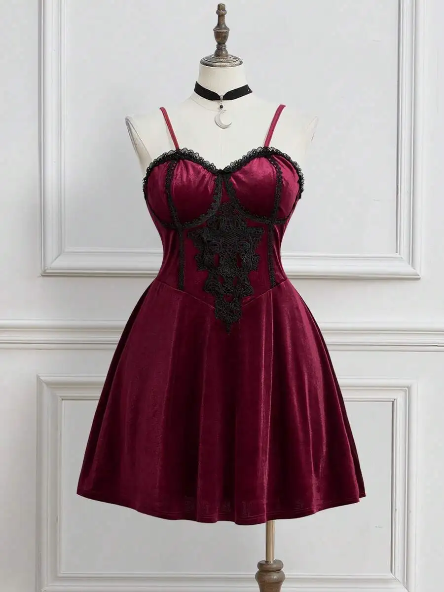Velvet Christmas Dress Plus Size Solid Vintage Romantic Gothic Lace A-Line Mini Dress
Velvet Christmas Dress Plus Size Solid Vintage Romantic Gothic Lace A-Line Mini Dress