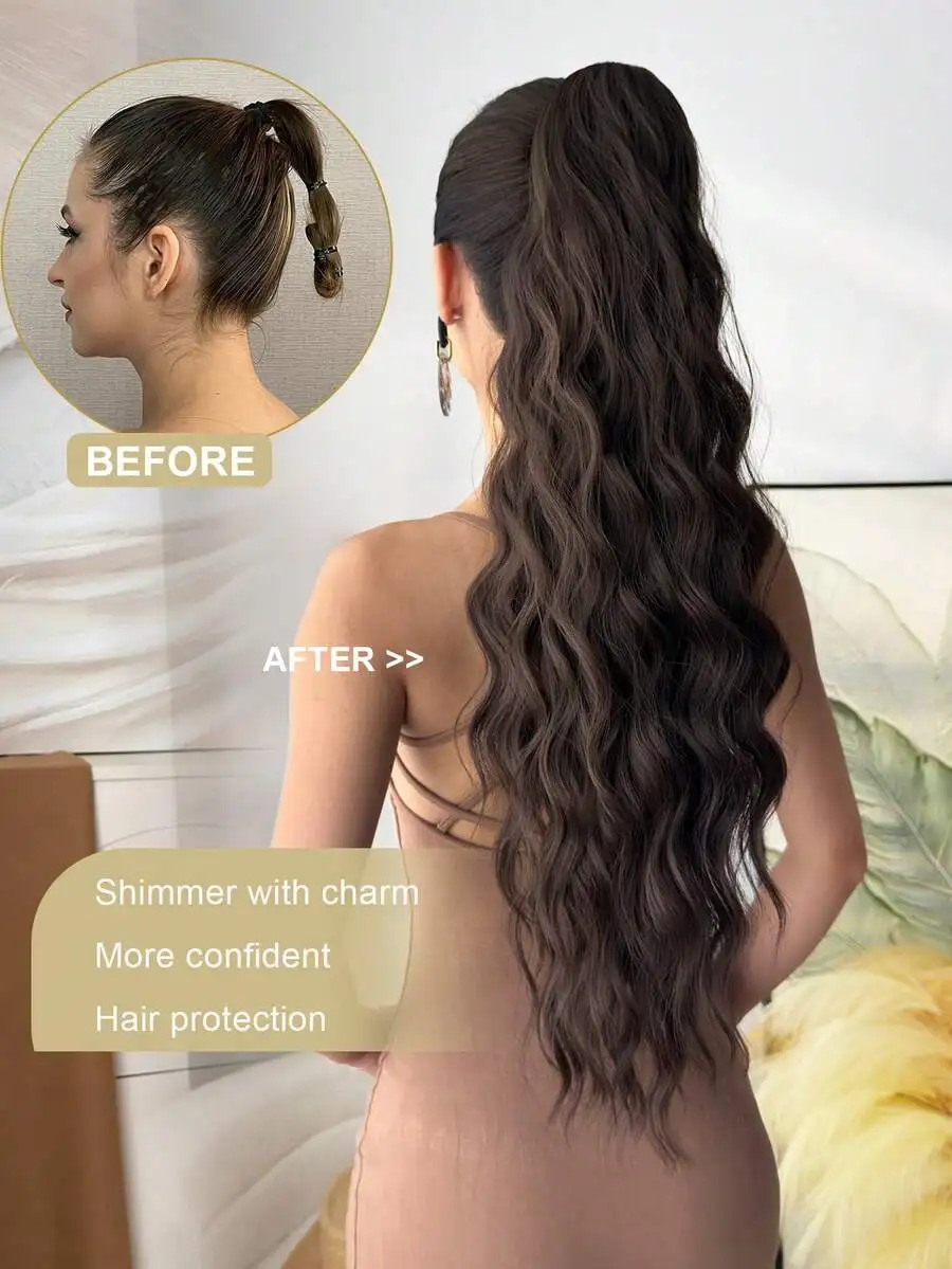 26 Inch Long Black Wavy Synthetic Fiber Claw Ponytail Hair Extensions, Suitable For Women & Girls, For Party & Daily Use
26 Inch Long Black Wavy Synthetic Fiber Claw Ponytail Hair Extensions, Suitable For Women & Girls, For Party & Daily Use