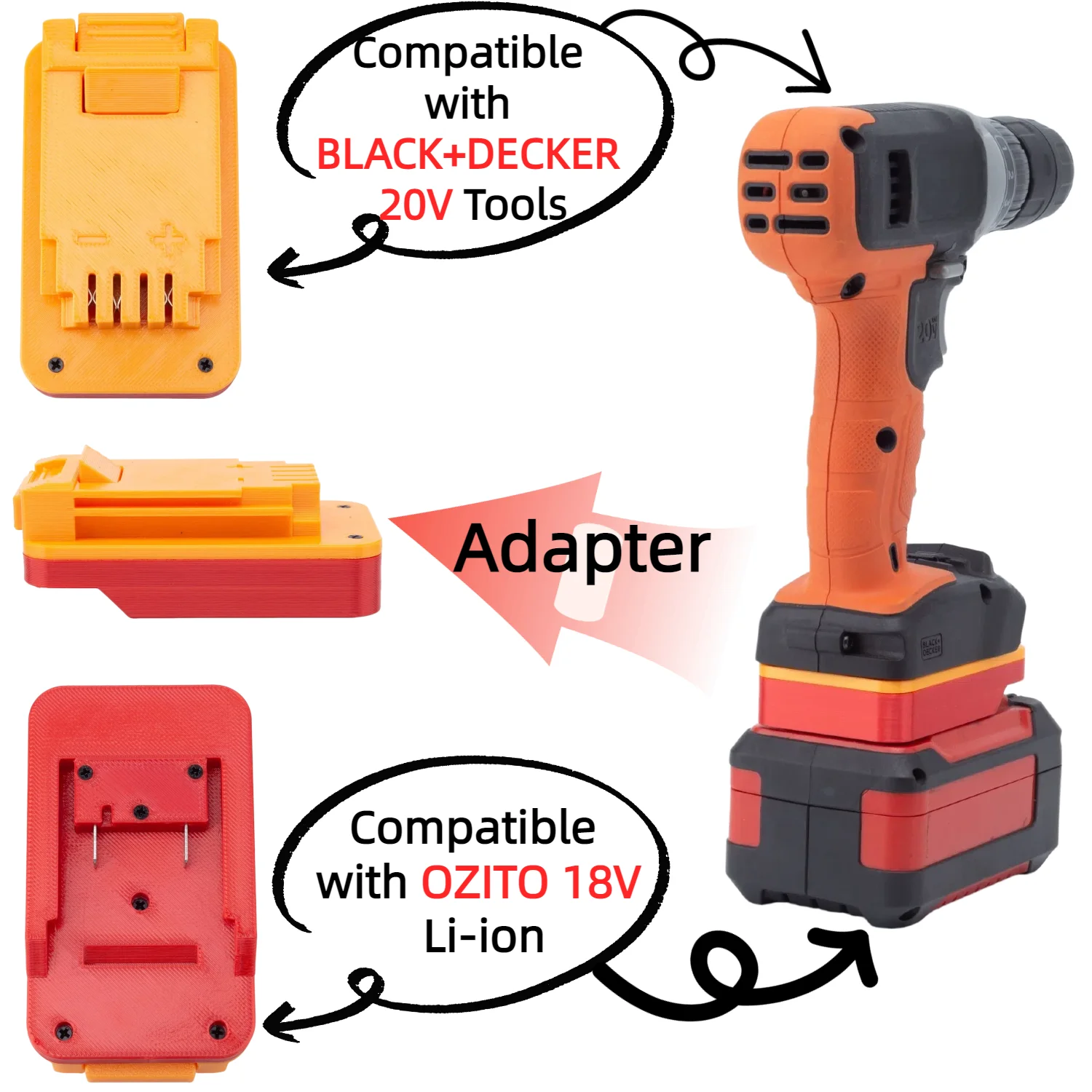 1/2 Pcs Battery Adapter/Converter for OZITO 18V Li-ion Battery TO BLACK+DECKER 20V Cordless Tools Accessory(Only Adapter)
1/2 Pcs Battery Adapter/Converter for OZITO 18V Li-ion Battery TO BLACK+DECKER 20V Cordless Tools Accessory(Only Adapter)