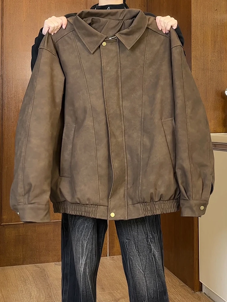 Brown Matte Leather Jaet Men's High-End Sli Spring Autumn Pilot Jaet Collar American Motorcycle Baseball orm
Brown Matte Leather Jaet Men's High-End Sli Spring Autumn Pilot Jaet Collar American Motorcycle Baseball orm