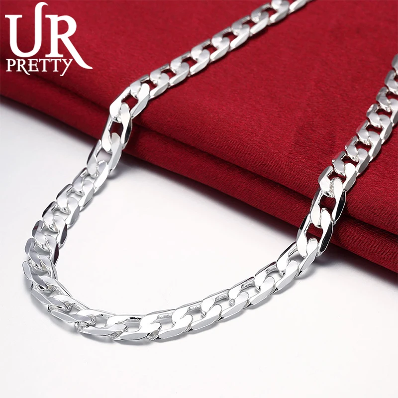 URPRETTY 925 Sterling Silver Necklace For Men's 16/18/20/22/24 Inches Classic 8MM Chain Luxury Jewelry Wedding Christmas Gift
URPRETTY 925 Sterling Silver Necklace For Men's 16/18/20/22/24 Inches Classic 8MM Chain Luxury Jewelry Wedding Christmas Gift