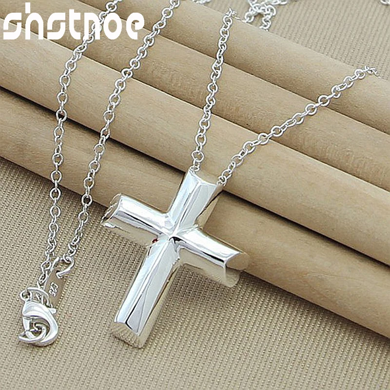 SHSTONE 925 Sterling Silver Cross Pendant Necklace For Women 16-30 Inch Chain Engagement Wedding Gift Fashion Charm Fine Jewelry
SHSTONE 925 Sterling Silver Cross Pendant Necklace For Women 16-30 Inch Chain Engagement Wedding Gift Fashion Charm Fine Jewelry