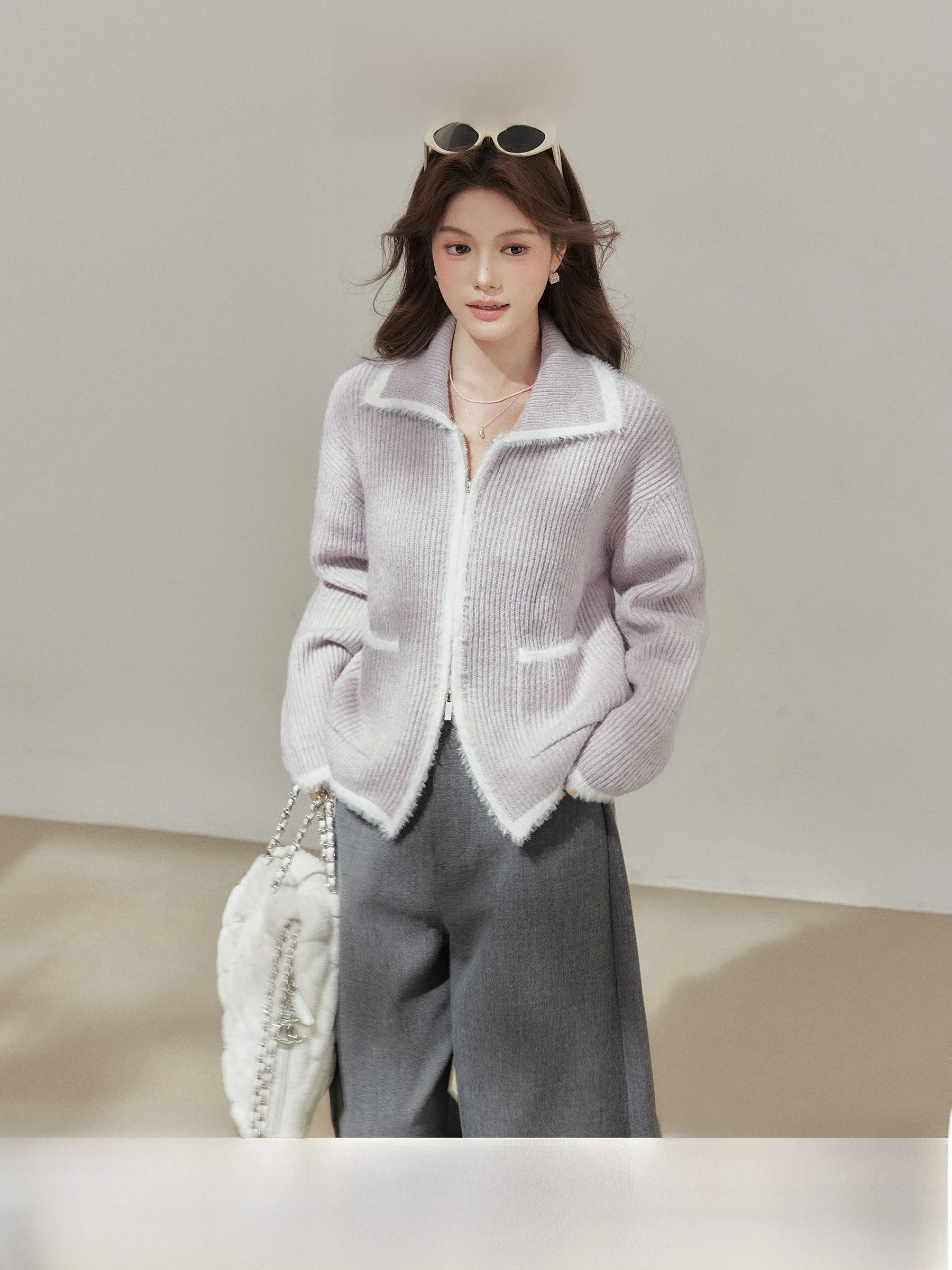 Purple Long Sleeve Knitted Sweater Women's Collarless Cardigan Cozy Commute Style Autumn Winter Fashion Warmth Guaranteed
Purple Long Sleeve Knitted Sweater Women's Collarless Cardigan Cozy Commute Style Autumn Winter Fashion Warmth Guaranteed