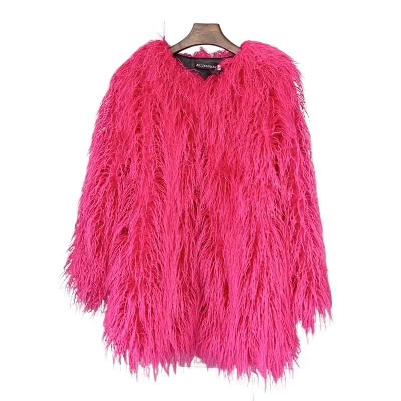 2026 Korean-style Solid-color Faux Fur Coat Mid-length Women's Coat Imitating Beach Wool Which Fashionable Individual and Soft
2026 Korean-style Solid-color Faux Fur Coat Mid-length Women's Coat Imitating Beach Wool Which Fashionable Individual and Soft