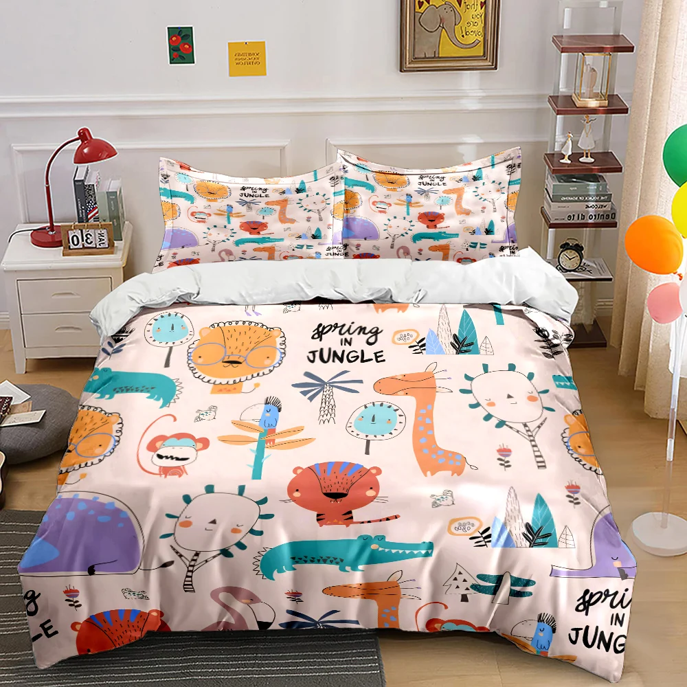 Cute cartoon animals in jungle spring Print Bedding Set 1 Duvet Cover 2 Pillowcases for Adult and Children Luxury Gift Full Size
Cute cartoon animals in jungle spring Print Bedding Set 1 Duvet Cover 2 Pillowcases for Adult and Children Luxury Gift Full Size