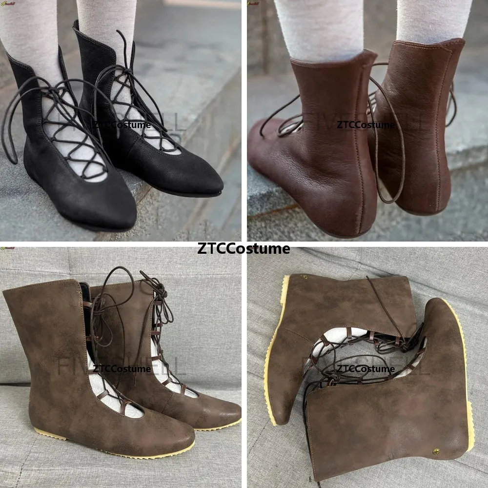 Steampunk Leather Boots Medieval Elf Hunter Cosplay Boots Vintage Cross Lace Up Shoes for Women Men Stage Performance
Steampunk Leather Boots Medieval Elf Hunter Cosplay Boots Vintage Cross Lace Up Shoes for Women Men Stage Performance