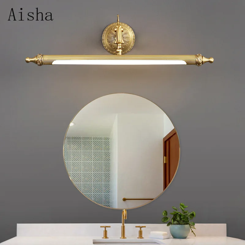 Nordic Copper Mirror Front LED Wall Lamp Bathroom Bathroom LED Mirror Light for Hotel Household Ins Mirror Cabinet Lamp
Nordic Copper Mirror Front LED Wall Lamp Bathroom Bathroom LED Mirror Light for Hotel Household Ins Mirror Cabinet Lamp