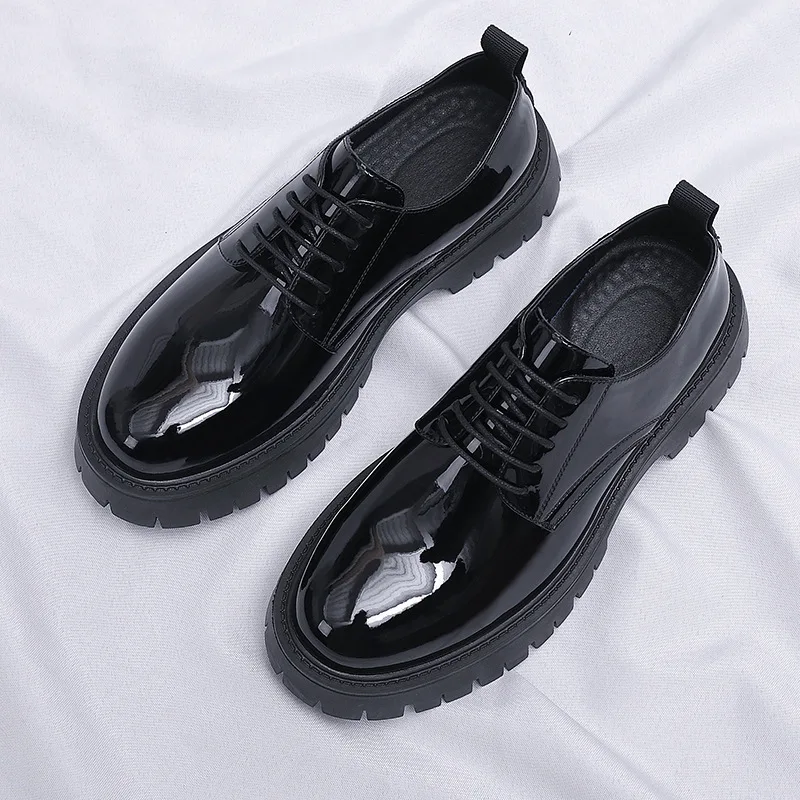 men casual business wedding formal dress shoes lace-up patent leather oxfords shoe black stylish platform sneakers mans footwear
men casual business wedding formal dress shoes lace-up patent leather oxfords shoe black stylish platform sneakers mans footwear