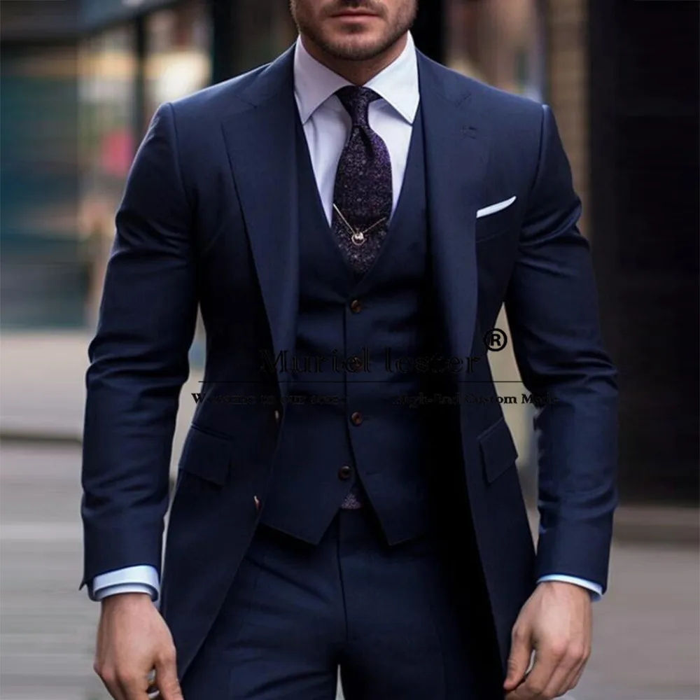 England Style Business Suits Men Single Breasted Business Blazers Customized 3 Pieces Formal Occasion Wedding Groom Tuxedos 2025
England Style Business Suits Men Single Breasted Business Blazers Customized 3 Pieces Formal Occasion Wedding Groom Tuxedos 2025