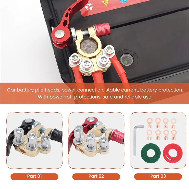 Quick Release Battery Terminals Clamps Car Battery Terminal Shut-Off Connectors For 12V 24V Boat Race UTV Tractor Truck
Quick Release Battery Terminals Clamps Car Battery Terminal Shut-Off Connectors For 12V 24V Boat Race UTV Tractor Truck