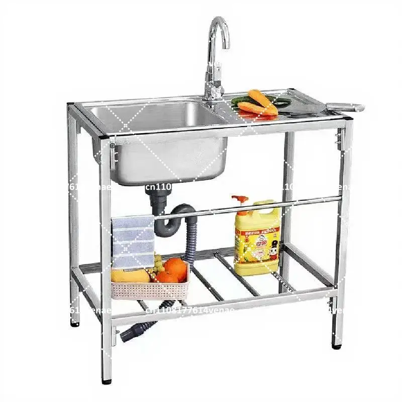 Kitchen Thickened Stainless Steel Single Sink with Bracket, Integrated Dishpan Washing Basin for Countertop
Kitchen Thickened Stainless Steel Single Sink with Bracket, Integrated Dishpan Washing Basin for Countertop