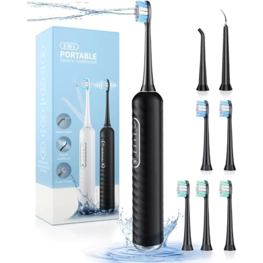 Electric Toothbrush with Water flosser 3 in 1 Teeth Cleaning Kit with 7 Modes Electric Toothbrush and flosser Combofor Adults W
Electric Toothbrush with Water flosser 3 in 1 Teeth Cleaning Kit with 7 Modes Electric Toothbrush and flosser Combofor Adults W