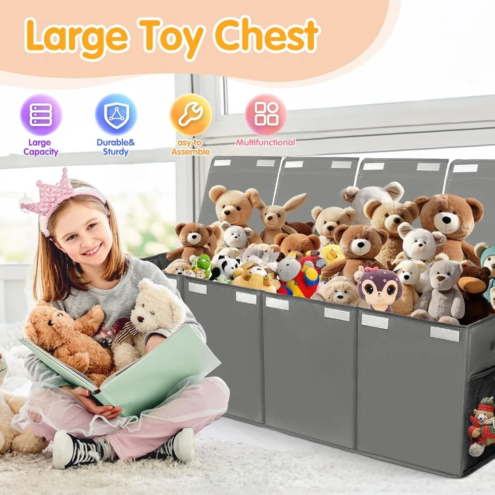 Extra Large Toy Chest 50x15x12 Collapsible Kids Storage Organizer with Mesh Pockets Toy Box for Boys Girls Nursery
Extra Large Toy Chest 50x15x12 Collapsible Kids Storage Organizer with Mesh Pockets Toy Box for Boys Girls Nursery