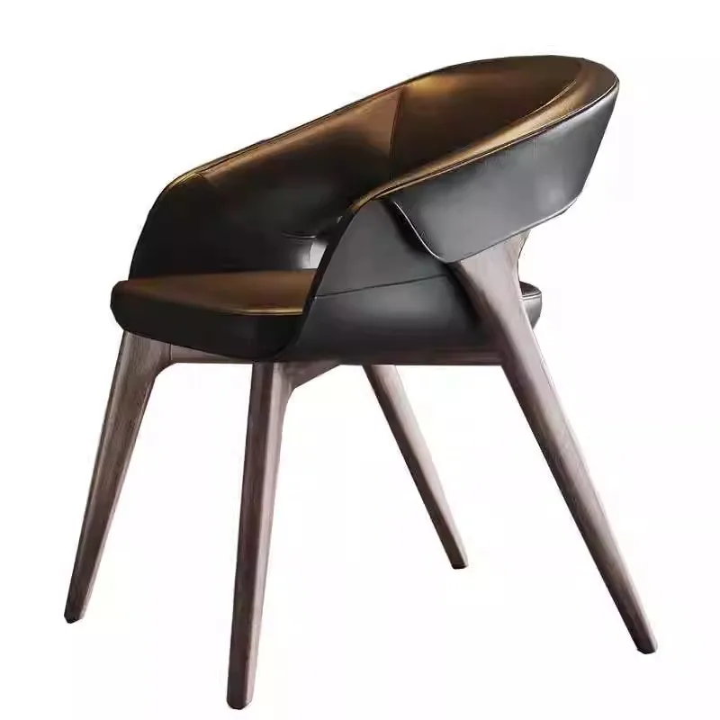 Nordic solid wood light luxury dining chair modern simple leather fabric reception negotiation leisure chair designer restaurant 
Nordic solid wood light luxury dining chair modern simple leather fabric reception negotiation leisure chair designer restaurant