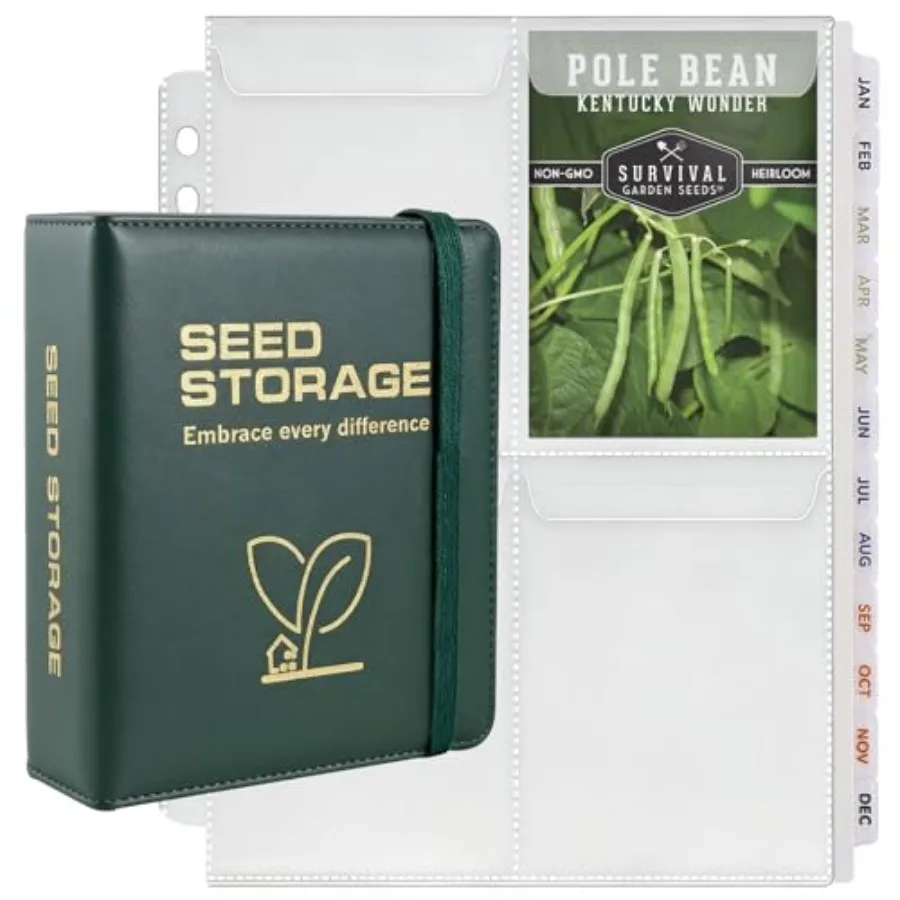 Seed Storage Organizer Binder, Holds 200 Seed Packets with Flip-Top Lid Sleeves, Pages + 12 Monthly Cards + 4-Season Color-Code
Seed Storage Organizer Binder, Holds 200 Seed Packets with Flip-Top Lid Sleeves, Pages + 12 Monthly Cards + 4-Season Color-Code