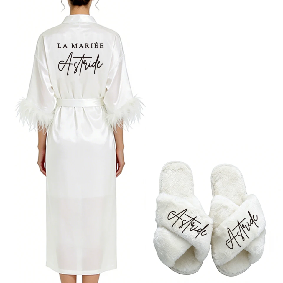 Personalized Name and Date Robe Elegant Bride Bridesmaid Feather Bathrobe Birthday Party Gown Add Any Text Robes
Personalized Name and Date Robe Elegant Bride Bridesmaid Feather Bathrobe Birthday Party Gown Add Any Text Robes