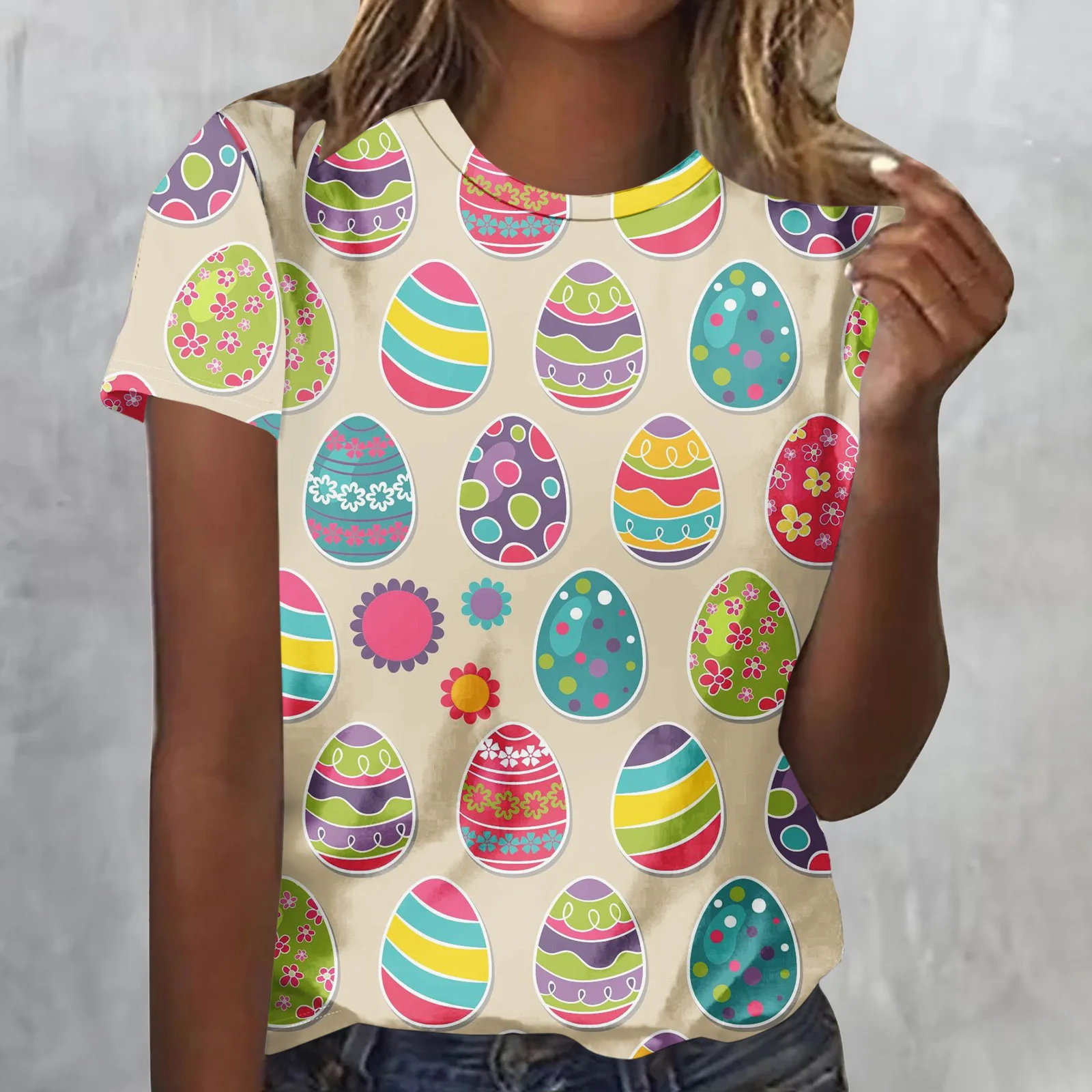 2025 Women's Street Fashion T-shirt Easter Series 3D Printed Short Sleeve Versatile Loose Casual Round Neck Top Women's Wear
2025 Women's Street Fashion T-shirt Easter Series 3D Printed Short Sleeve Versatile Loose Casual Round Neck Top Women's Wear