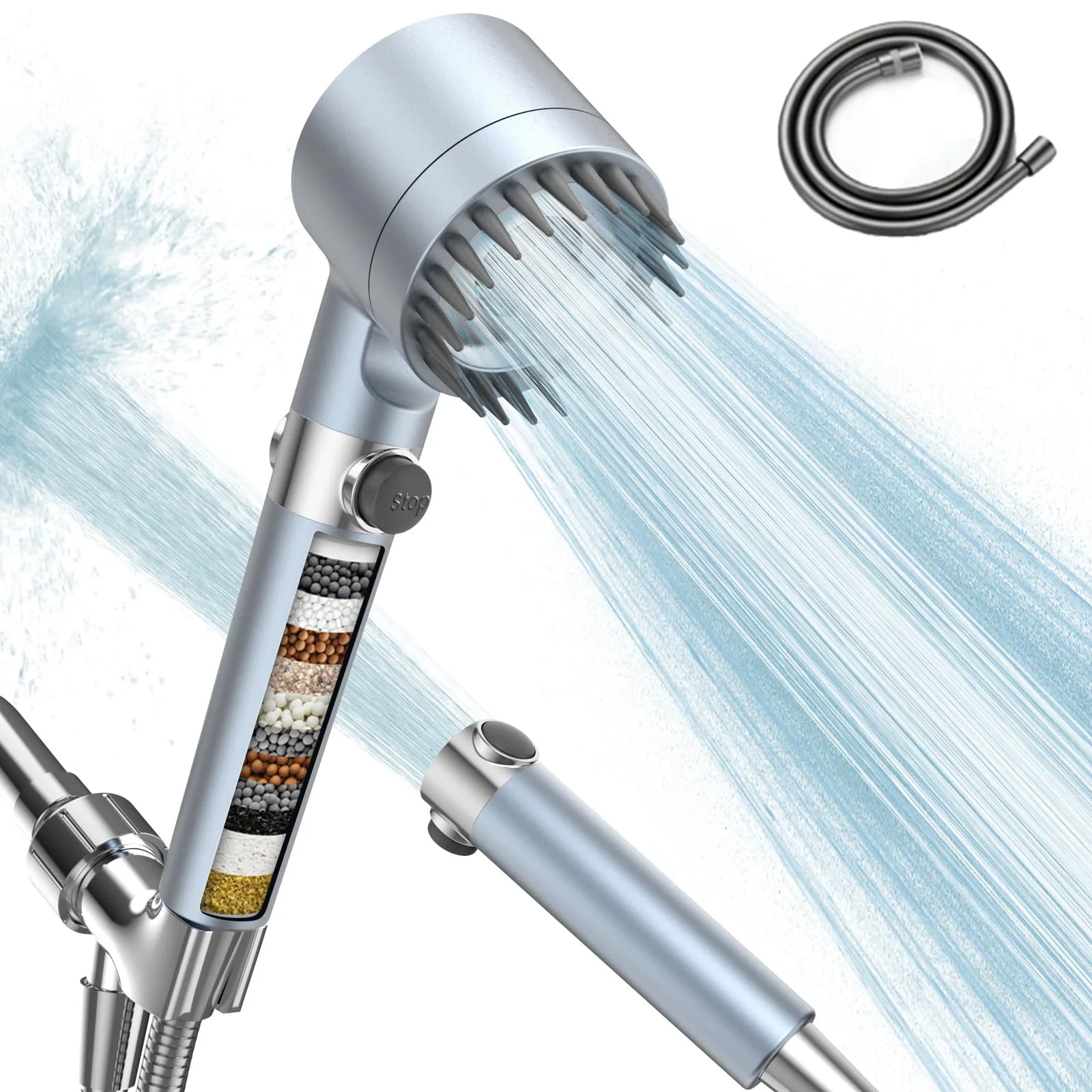 Filtered Shower Head with Handheld High Pressure 3Spray Mode Showerhead with Filters for Hard Water-Remove Chlorine Improve Skin
Filtered Shower Head with Handheld High Pressure 3Spray Mode Showerhead with Filters for Hard Water-Remove Chlorine Improve Skin