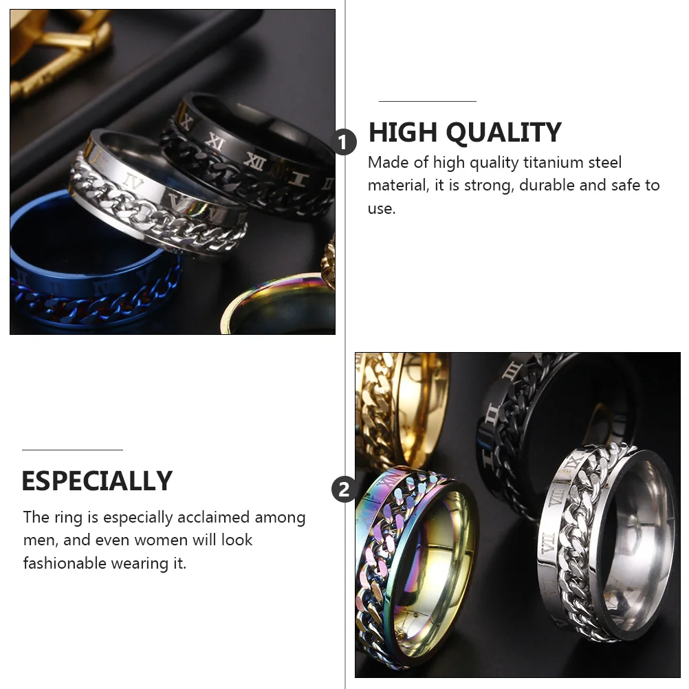 Titanium Steel Ring Creative Men's Unisex Roman Numerals Decorative Decoration Rings 
Titanium Steel Ring Creative Men's Unisex Roman Numerals Decorative Decoration Rings