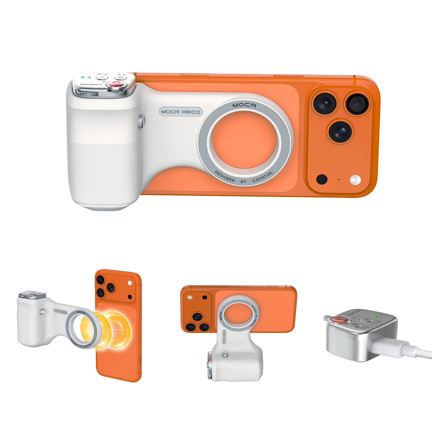 COMITOK MOCA ARCO Magnetic Camera Grip for iPhone Series Detachable Remote iOS17/18/26 Handle Holder for Vlog Recording Selfie
COMITOK MOCA ARCO Magnetic Camera Grip for iPhone Series Detachable Remote iOS17/18/26 Handle Holder for Vlog Recording Selfie