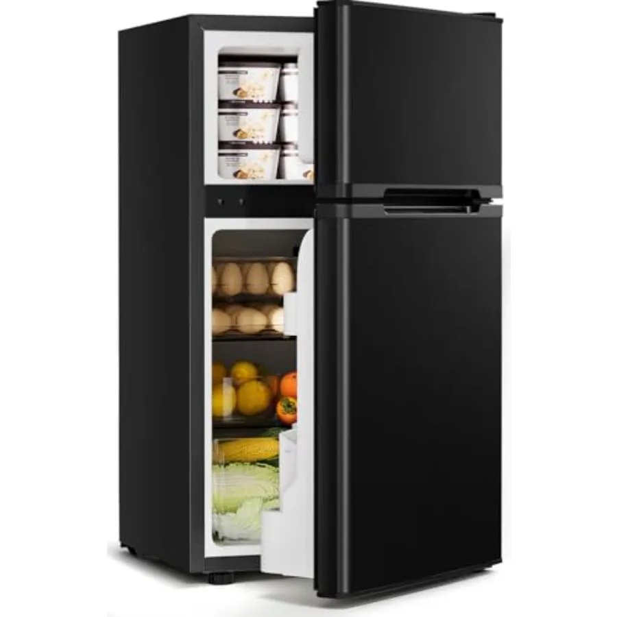 Mini fridge for bedroom, office, dorm, apartment: 3.2 cu.ft with freezer, black metal exterior, adjustable thermostat and remov
Mini fridge for bedroom, office, dorm, apartment: 3.2 cu.ft with freezer, black metal exterior, adjustable thermostat and remov
