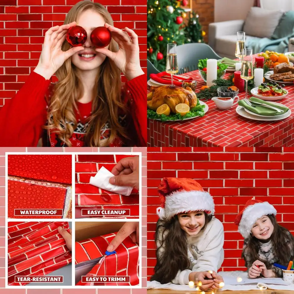 54 Inch x 100 Feet Red Brick Pattern Tablecloth Roll, Ideal for Christmas Photography Backdrop and Party Decorations
54 Inch x 100 Feet Red Brick Pattern Tablecloth Roll, Ideal for Christmas Photography Backdrop and Party Decorations