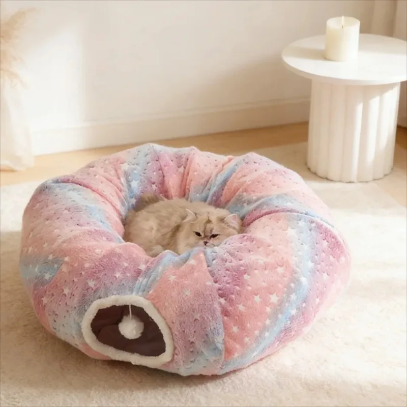 Foldable Glow in The Dark Donut Cat Bed Tunnel Soft Comfortable Washable Pet Hideaway for Indoor Cats
Foldable Glow in The Dark Donut Cat Bed Tunnel Soft Comfortable Washable Pet Hideaway for Indoor Cats