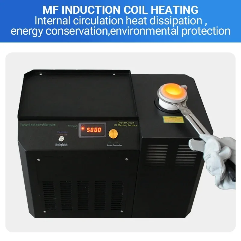 2KG Industrial Electric Furnace with IGBT Technology for Gold Silver Copper Scrap Melting Water Chiller Included
2KG Industrial Electric Furnace with IGBT Technology for Gold Silver Copper Scrap Melting Water Chiller Included