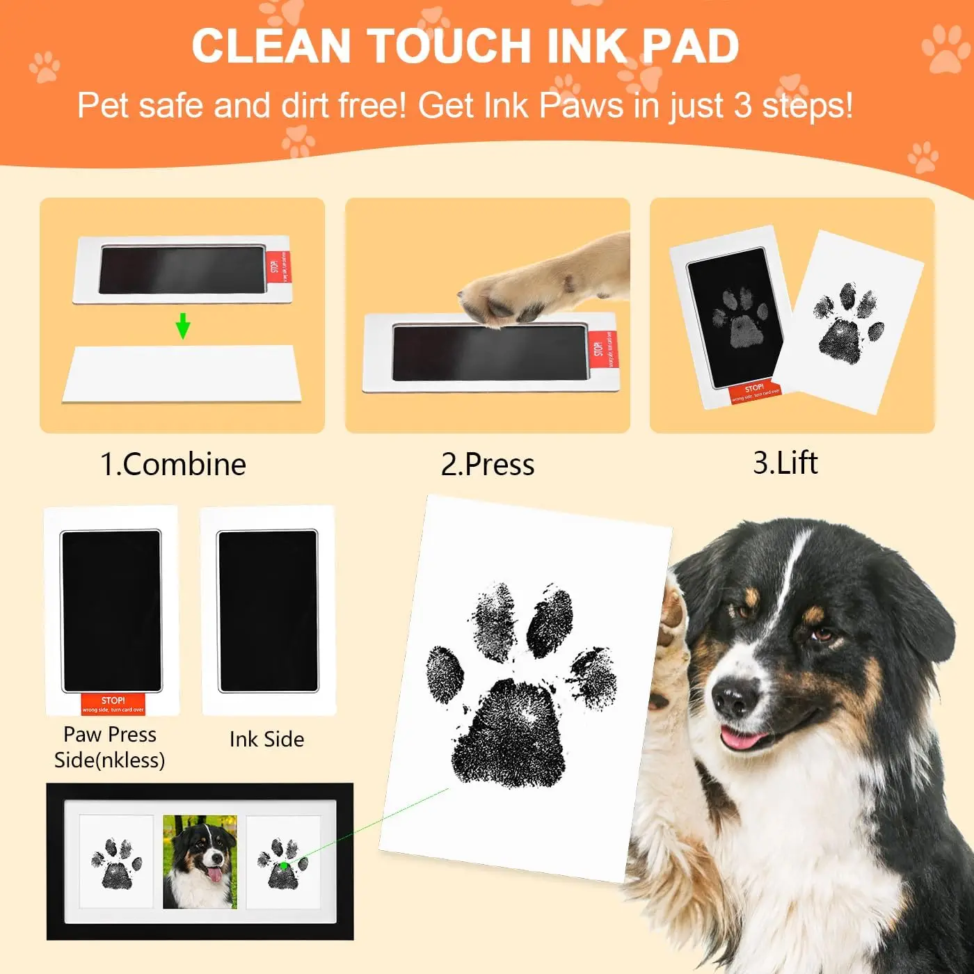 Pet Paw Print Stamp Safe Non Toxic Pet Print Cleaner for Easy Footprint Recording of Babies and Pets Mess Free Paw Cleaning
Pet Paw Print Stamp Safe Non Toxic Pet Print Cleaner for Easy Footprint Recording of Babies and Pets Mess Free Paw Cleaning