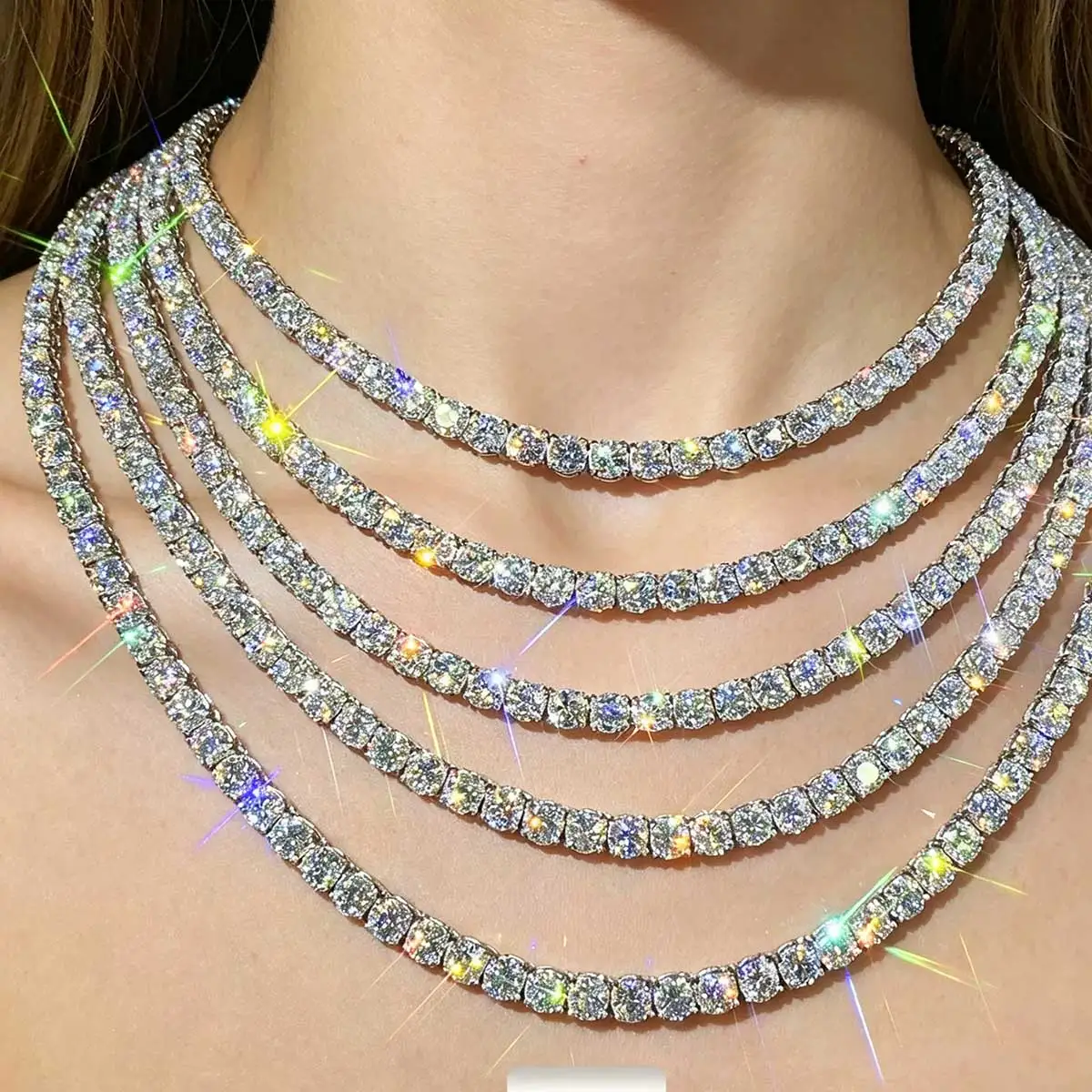 925 Sterling Silver Vvs Moissanite Tennis Chain Fine Jewelry 3mm 4mm 5mm Iced Out Diamond Tennis Chain Necklace For Men Women
925 Sterling Silver Vvs Moissanite Tennis Chain Fine Jewelry 3mm 4mm 5mm Iced Out Diamond Tennis Chain Necklace For Men Women