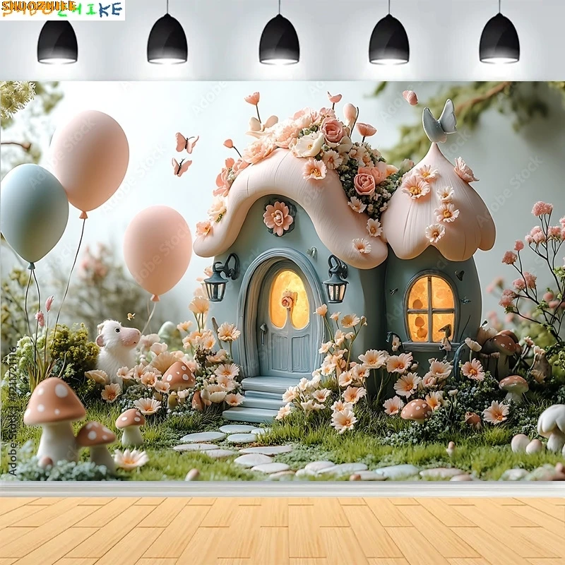 Fairy Tale Magical Forest Photography Backdrops Mushrooms Sunlight Gingerbread House Life Tree in Wonderland Background MF-03
Fairy Tale Magical Forest Photography Backdrops Mushrooms Sunlight Gingerbread House Life Tree in Wonderland Background MF-03