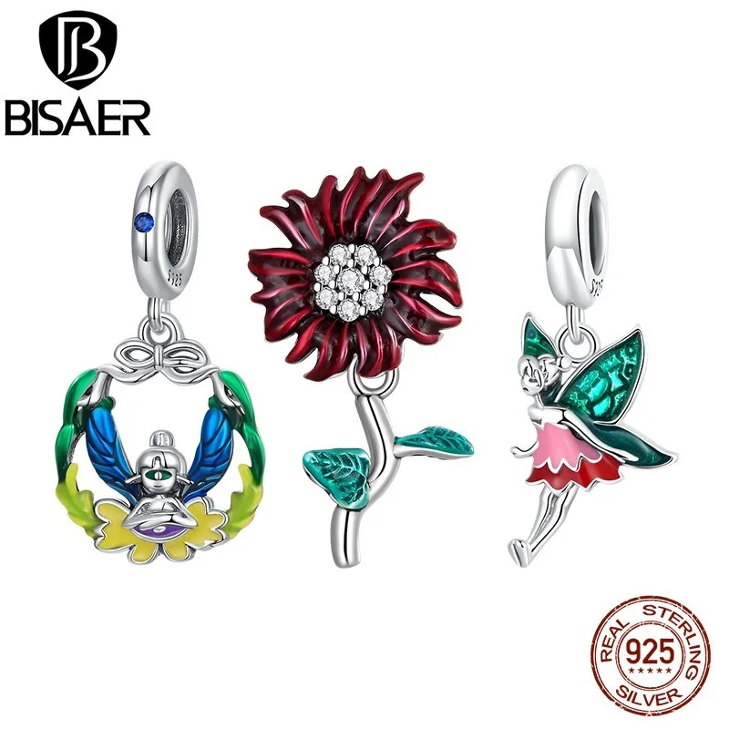 BISAER 925 Sterling Silver Charms Lucky Daisy Flower Pendant Elf Pendant Bee Bead Fit Making DIY Bracelet Necklace Jewelry Gift
BISAER 925 Sterling Silver Charms Lucky Daisy Flower Pendant Elf Pendant Bee Bead Fit Making DIY Bracelet Necklace Jewelry Gift