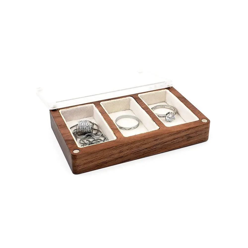 3/5 Slot Wooden Ring Box Opening Window Rectangular Black Walnut Cufflinks Box Exquisite Dustproof Jewelry Ring Holder
3/5 Slot Wooden Ring Box Opening Window Rectangular Black Walnut Cufflinks Box Exquisite Dustproof Jewelry Ring Holder