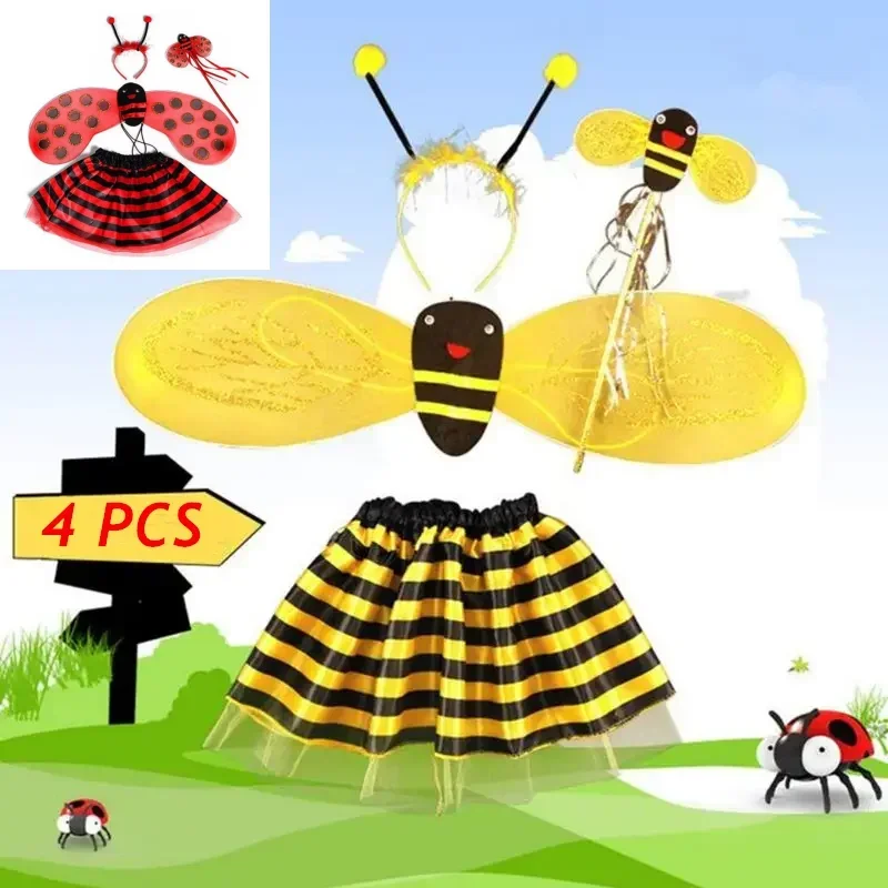 Halloween Girls Bee Antennae Headband Hairband Wings Magic Wand Funny Dress Fairy Props Set 4 Piece Yellow Bee Cosplay Costume
Halloween Girls Bee Antennae Headband Hairband Wings Magic Wand Funny Dress Fairy Props Set 4 Piece Yellow Bee Cosplay Costume