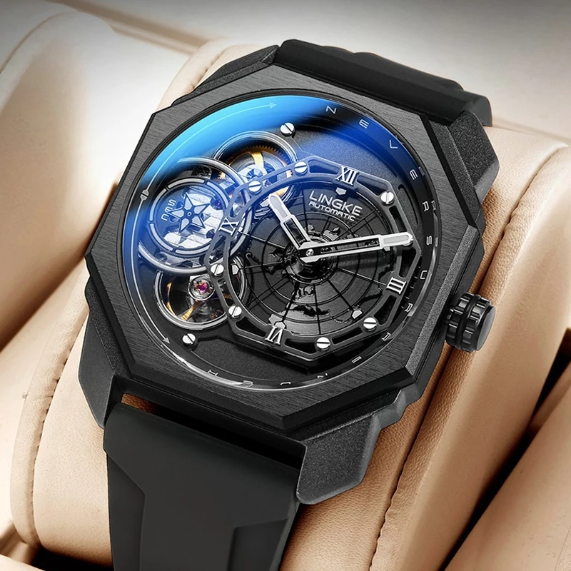LINGKE брендовые роскошные механические часы с турбийоном, мужские спортивные силиконовые ремешки, водонепроницаемые, супер светящиеся, модные, мужские часы со скелетом
LINGKE брендовые роскошные механические часы с турбийоном, мужские спортивные силиконовые ремешки, водонепроницаемые, супер светящиеся, модные, мужские часы со скелетом