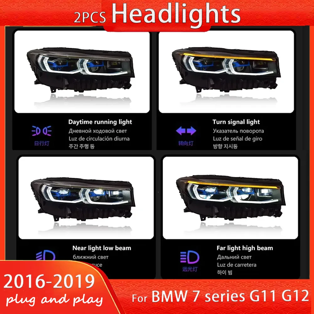 LED Headlight For BMW G11 G12 7 Series 2016-2019 Head Lamp Car Styling DRL Signal Projector Lens Auto Accessories Front Lights
LED Headlight For BMW G11 G12 7 Series 2016-2019 Head Lamp Car Styling DRL Signal Projector Lens Auto Accessories Front Lights