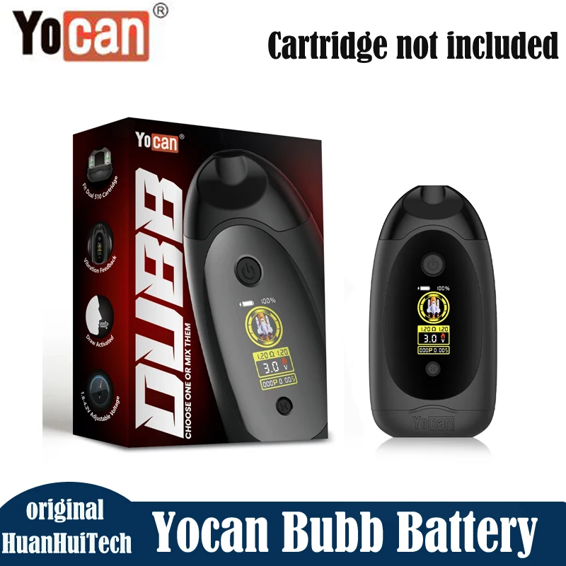 Оригинальный резьбовой испаритель Yocan Dubb 510, 750 мАч, контроль температуры со светодиодным экраном, двойной картридж, аккумулятор для масляных тележек
Оригинальный резьбовой испаритель Yocan Dubb 510, 750 мАч, контроль температуры со светодиодным экраном, двойной картридж, аккумулятор для масляных тележек