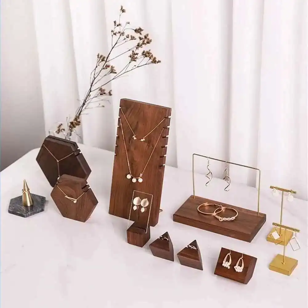 Black Walnut Set Necklace Bracket Earrings Ring Bracelet Holder Stand Jewelry Showcase Jewelry Display Props Sets Wooden Tray
Black Walnut Set Necklace Bracket Earrings Ring Bracelet Holder Stand Jewelry Showcase Jewelry Display Props Sets Wooden Tray