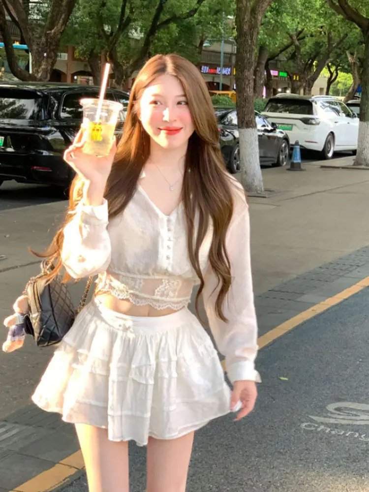 Sweet Style Women's Fashion Set V-neck Top Half-skirt Two-piece Comfortable Breathable Short Sleeve Cotton High Waist
Sweet Style Women's Fashion Set V-neck Top Half-skirt Two-piece Comfortable Breathable Short Sleeve Cotton High Waist